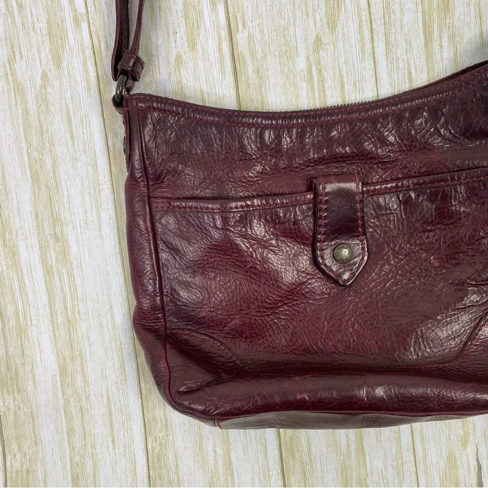 Frye Burgundy Melissa Button Crossbody Purse